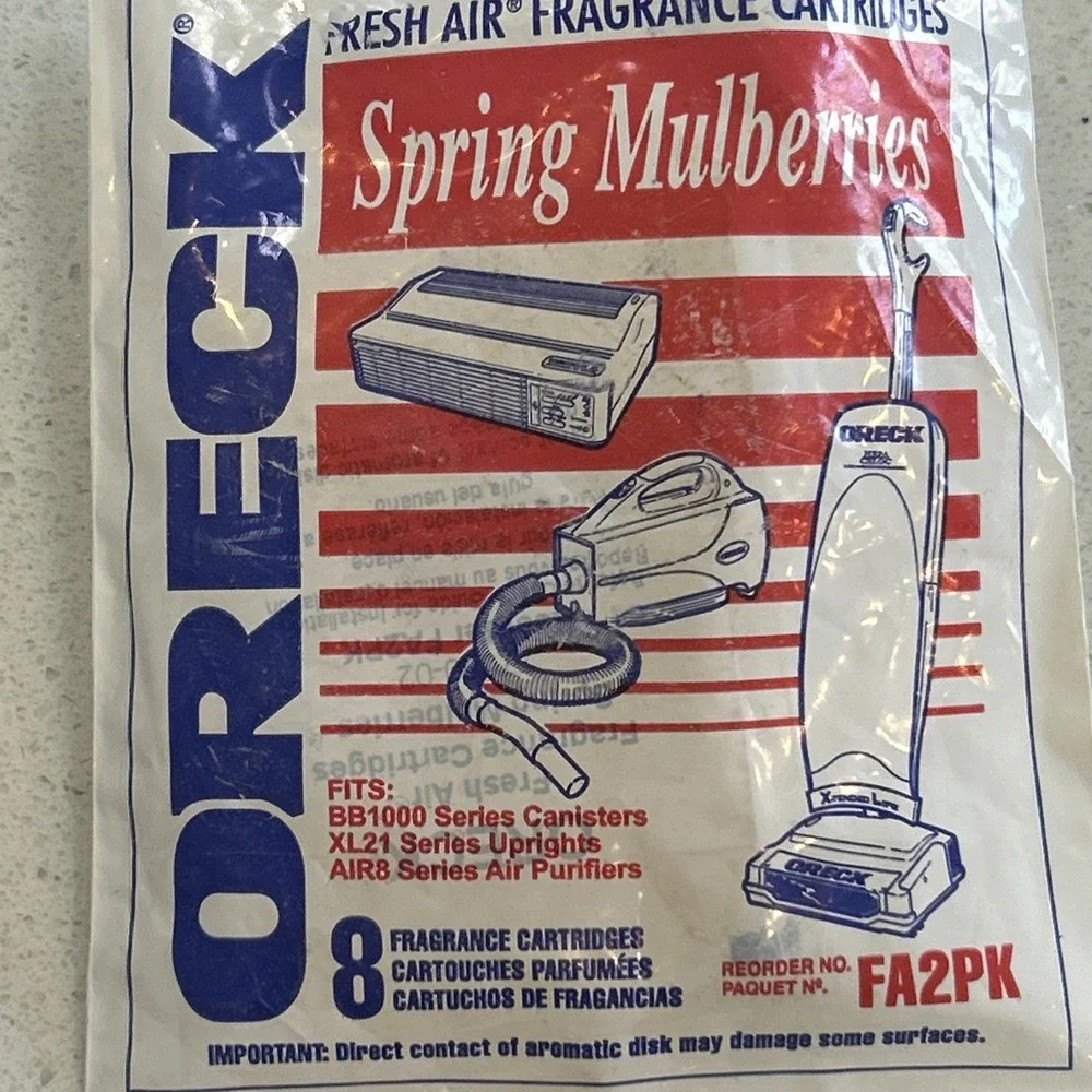 Oreck Lot Of (4)Vacuum Bags/2 Belts/ 2 Air Purifier Filters And VariedScent Tabs